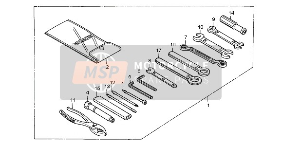 89211KJ2000, Chiave A Bussola (8mm), Honda, 1