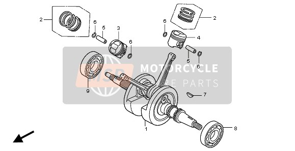 Honda XL125V 2007 Vilebrequin & Piston pour un 2007 Honda XL125V