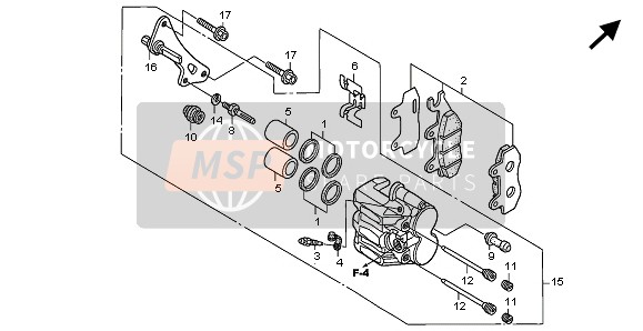 Honda XL125V 2007 BREMSSATTEL VORNE für ein 2007 Honda XL125V