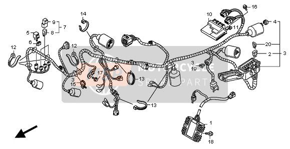 Honda XL125V 2007 Mazo de cables para un 2007 Honda XL125V