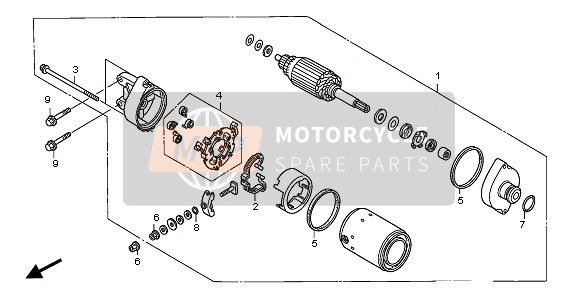 Honda XL1000V 2007 Startend Motor voor een 2007 Honda XL1000V