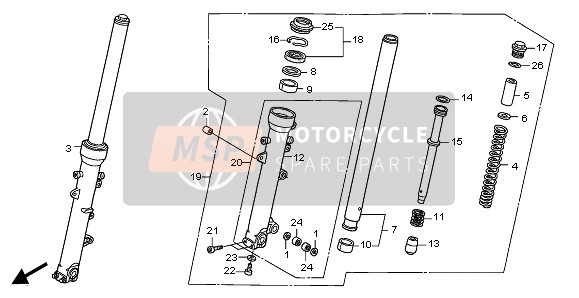 51400MBTC41, Ens. Fourche Av. D., Honda, 0