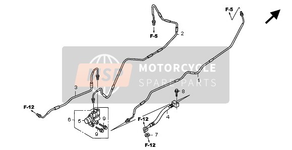 45132MBTC40, Pipe, Rr. Master Cylinder Joint, Honda, 0