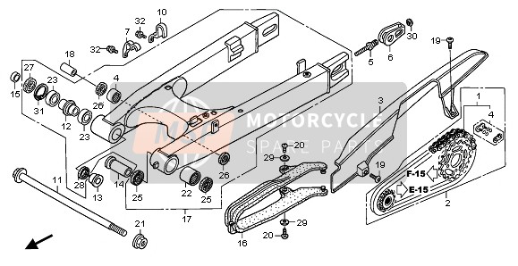 52101MBT610, Bout, Zwaaiarm Spil, Honda, 2