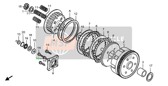 22201KBGA00, Disque De Friction D'Embr, Honda, 1