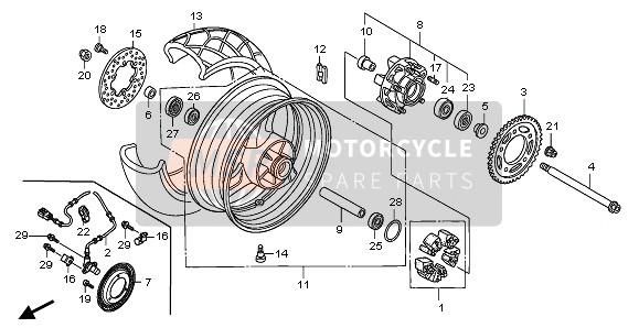 Honda XL1000VA 2007 REAR WHEEL for a 2007 Honda XL1000VA