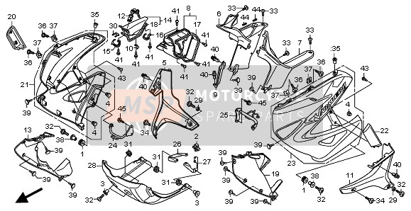 Honda XL1000VA 2007 UNDER COWL for a 2007 Honda XL1000VA