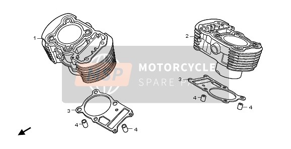 Honda VT750C2 2007 Cilindro per un 2007 Honda VT750C2