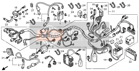 30773MFE641, Cord Assy., L. Rr. High Tension, Honda, 1