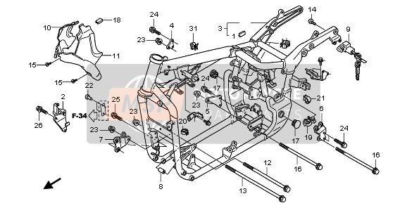 Honda VT750C2 2007 FRAME BODY for a 2007 Honda VT750C2