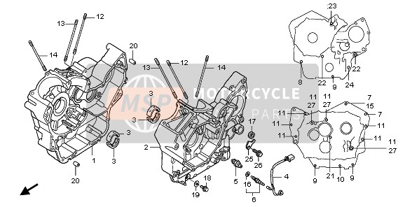 Honda VT750CA 2007 KURBELGEHÄUSE für ein 2007 Honda VT750CA