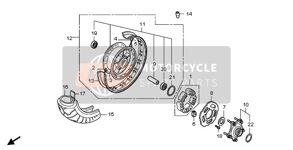 Honda VT750CA 2007 REAR WHEEL for a 2007 Honda VT750CA