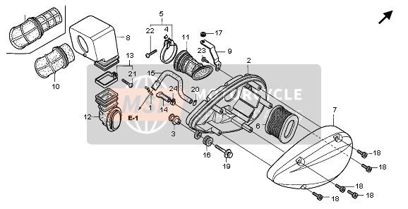 Honda VT750CA 2007 Luchtfilter voor een 2007 Honda VT750CA