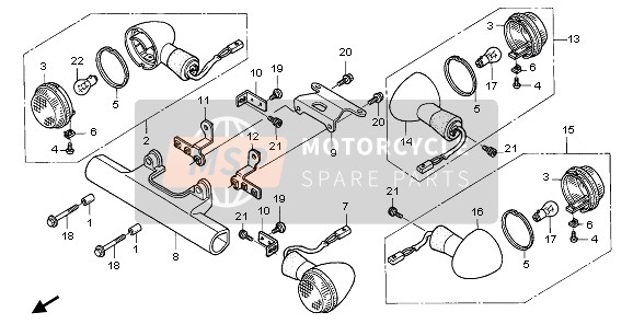 Honda VT750CA 2007 Indicator voor een 2007 Honda VT750CA