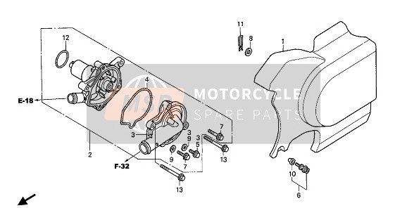 Honda VT750C 2007 Pompe à eau pour un 2007 Honda VT750C