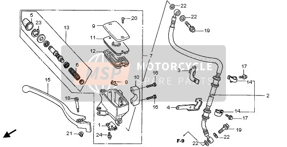 Honda VT750C 2007 FR. BRAKE MASTER CYLINDER for a 2007 Honda VT750C