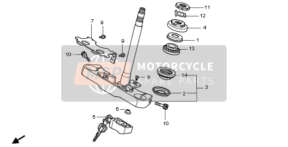 Honda VT750C 2007 T-Stuk voor een 2007 Honda VT750C