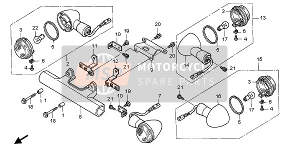 Honda VT750C 2007 Indicatore per un 2007 Honda VT750C