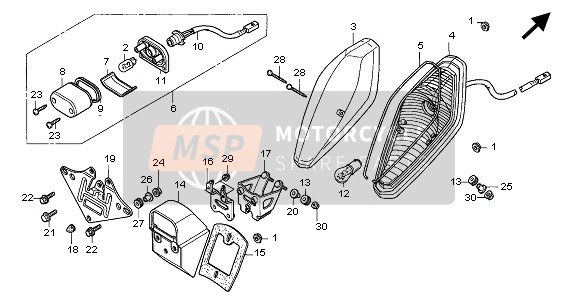 Honda VT750C 2007 Fanale Posteriore per un 2007 Honda VT750C