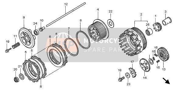 Honda VTR1000F 1998 CLUTCH for a 1998 Honda VTR1000F