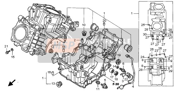 Honda VTR1000F 1998 KURBELGEHÄUSE für ein 1998 Honda VTR1000F