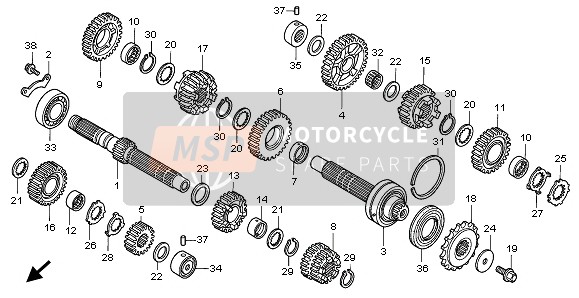 Honda VTR1000F 1998 TRANSMISSION for a 1998 Honda VTR1000F