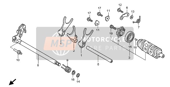 Honda VTR1000F 1998 GEARSHIFT DRUM for a 1998 Honda VTR1000F