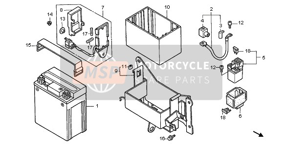 9820021000, Fuse B (10A), Honda, 1