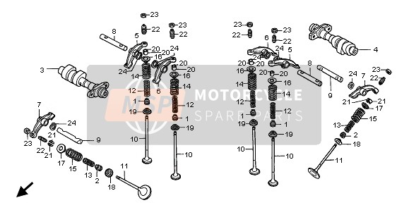 Honda XRV750 1998 Arbre À Cames & Soupape pour un 1998 Honda XRV750