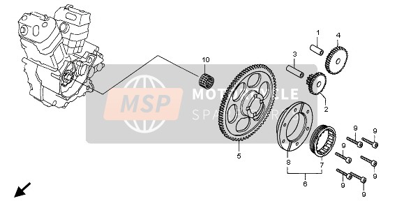 Honda XRV750 1998 STARTING CLUTCH for a 1998 Honda XRV750