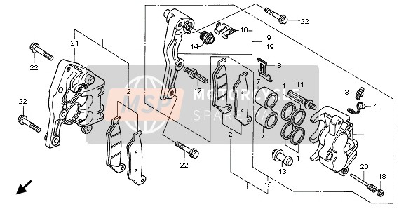 45150MAY006, Caliper Sub Assy., L. Fr. Brake, Honda, 0