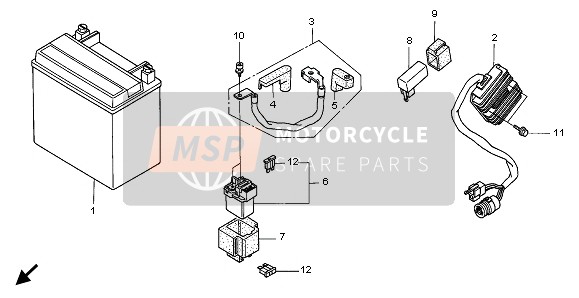 Honda XRV750 1998 Batteria per un 1998 Honda XRV750