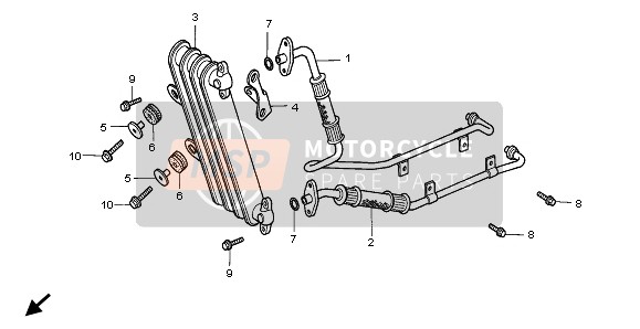 Honda XRV750 1998 Enfriador de aceite para un 1998 Honda XRV750