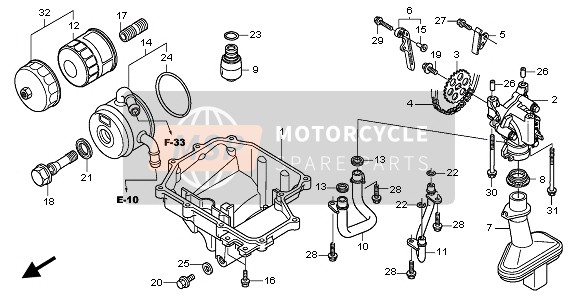 Honda CB600FA 2008 Colector de aceite & Bomba de aceite para un 2008 Honda CB600FA