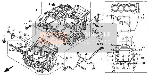 Honda CB600FA 2008 CRANKCASE for a 2008 Honda CB600FA