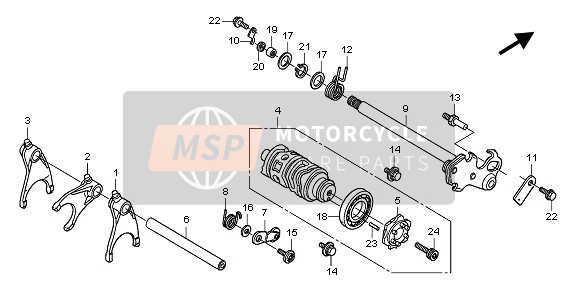 Honda CB600FA 2008 GEARSHIFT DRUM for a 2008 Honda CB600FA