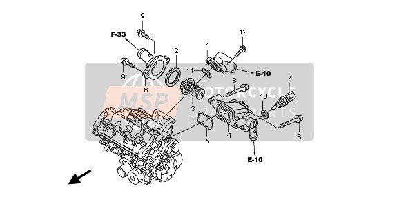 Honda CB600FA 2008 THERMOSTAT for a 2008 Honda CB600FA