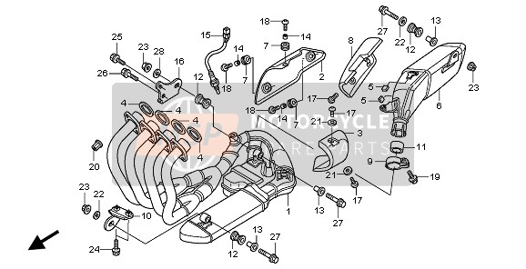 Honda CB600FA 2008 Silenciador de escape para un 2008 Honda CB600FA