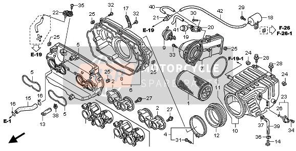 17231MEJ003, Case B, Air Cleaner, Honda, 1