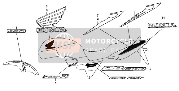 87104MEJH70ZA, Mark, L. Fuel Tank *TYPE1 *(TYPE1 ), Honda, 0