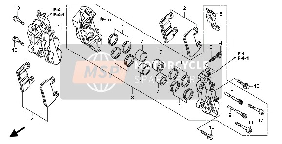 Honda CB1300A 2008 FRONT BRAKE CALIPER for a 2008 Honda CB1300A