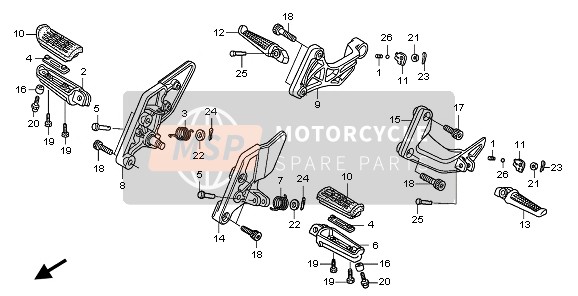 Honda CB1300A 2008 Step voor een 2008 Honda CB1300A