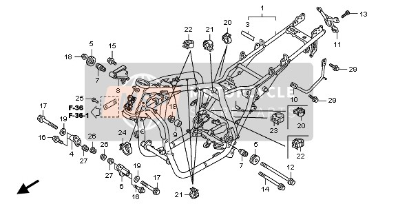 Honda CB1300A 2008 Cuerpo del marco para un 2008 Honda CB1300A