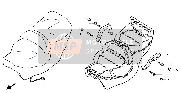 Honda GL1500A 1996 Asiento para un 1996 Honda GL1500A