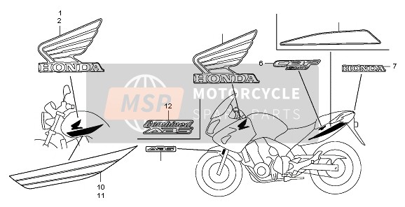 61110MFAD10ZC, Marque (Abs Combine) *typ, Honda, 1