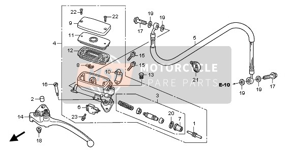 Honda CBF1000 2008 Maître-cylindre d'embrayage pour un 2008 Honda CBF1000