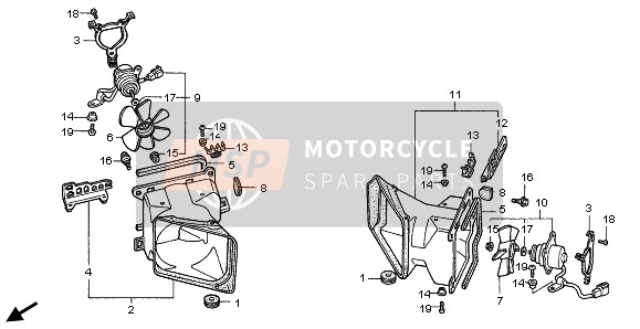 Honda GL1500A 1996 COOLING FAN for a 1996 Honda GL1500A