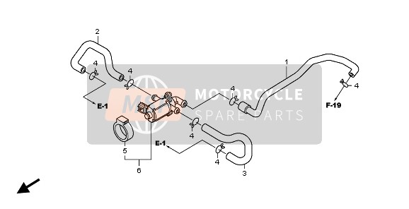 Honda CBF1000A 2008 Válvula de control de inyección de aire para un 2008 Honda CBF1000A