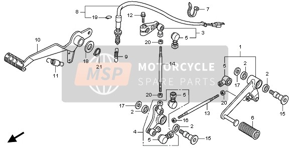 Honda CBF1000A 2008 Pedal para un 2008 Honda CBF1000A