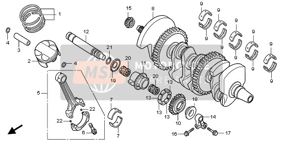 Honda CBF1000SA 2008 CRANKSHAFT & PISTON for a 2008 Honda CBF1000SA